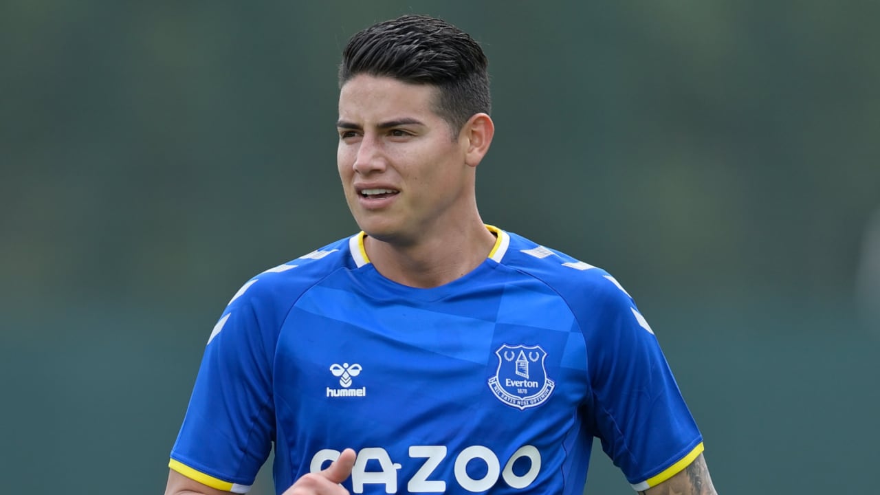 James Rodríguez en la pretemporada con el Everton.