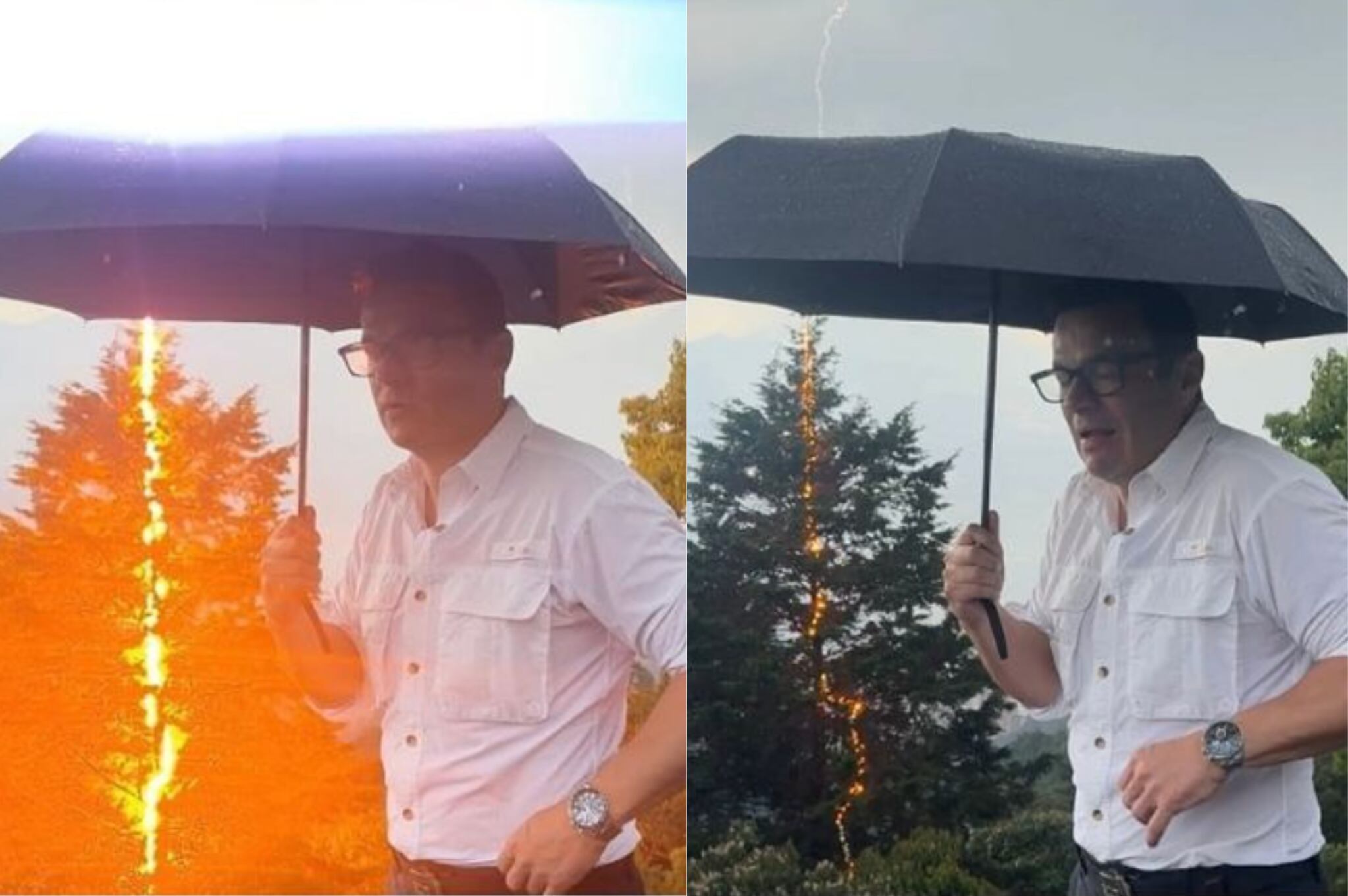 Juan Diego Alvira reveló que por poco lo alcanza un rayo en Medellín