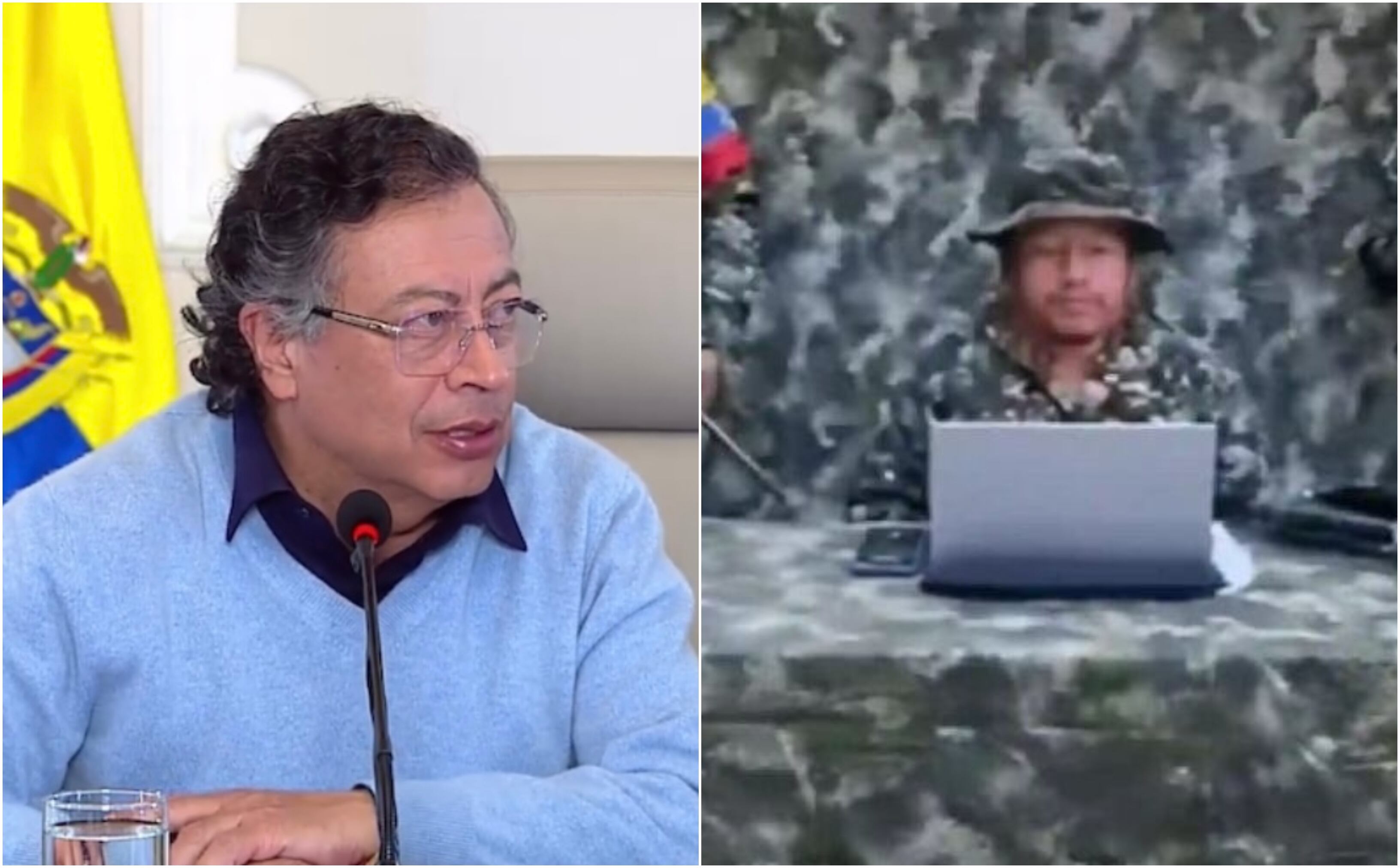 Presidente Gustavo Petro y el cabecilla de las disidencias de las Farc Libardo González
