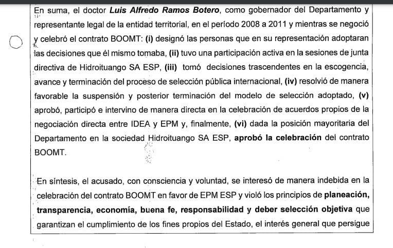Aparte del contundente escrito de acusación contra el exgobernador Luis Alfredo Ramos.