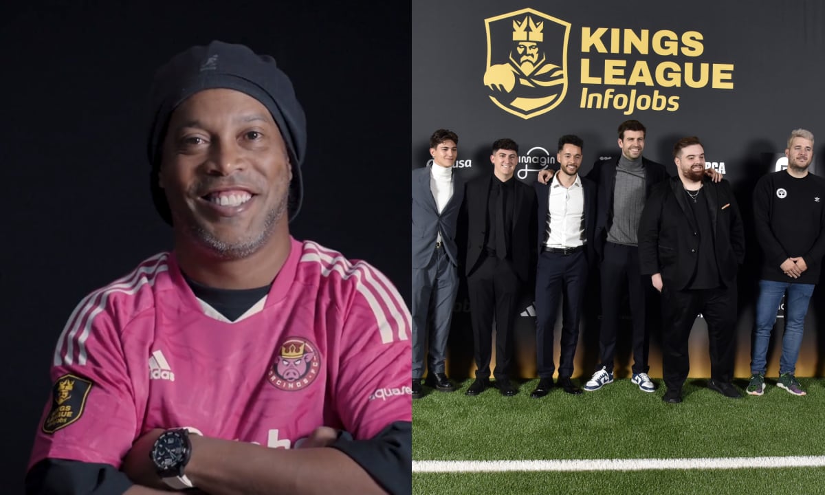 Ronaldinho, Kings League. Foto: Twitter Kings League (@KingsLeague)//David Oller/Europa Press vía Getty Images