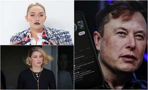 En la foto: Gigi Hadid, Amber Heard y Elon Musk.