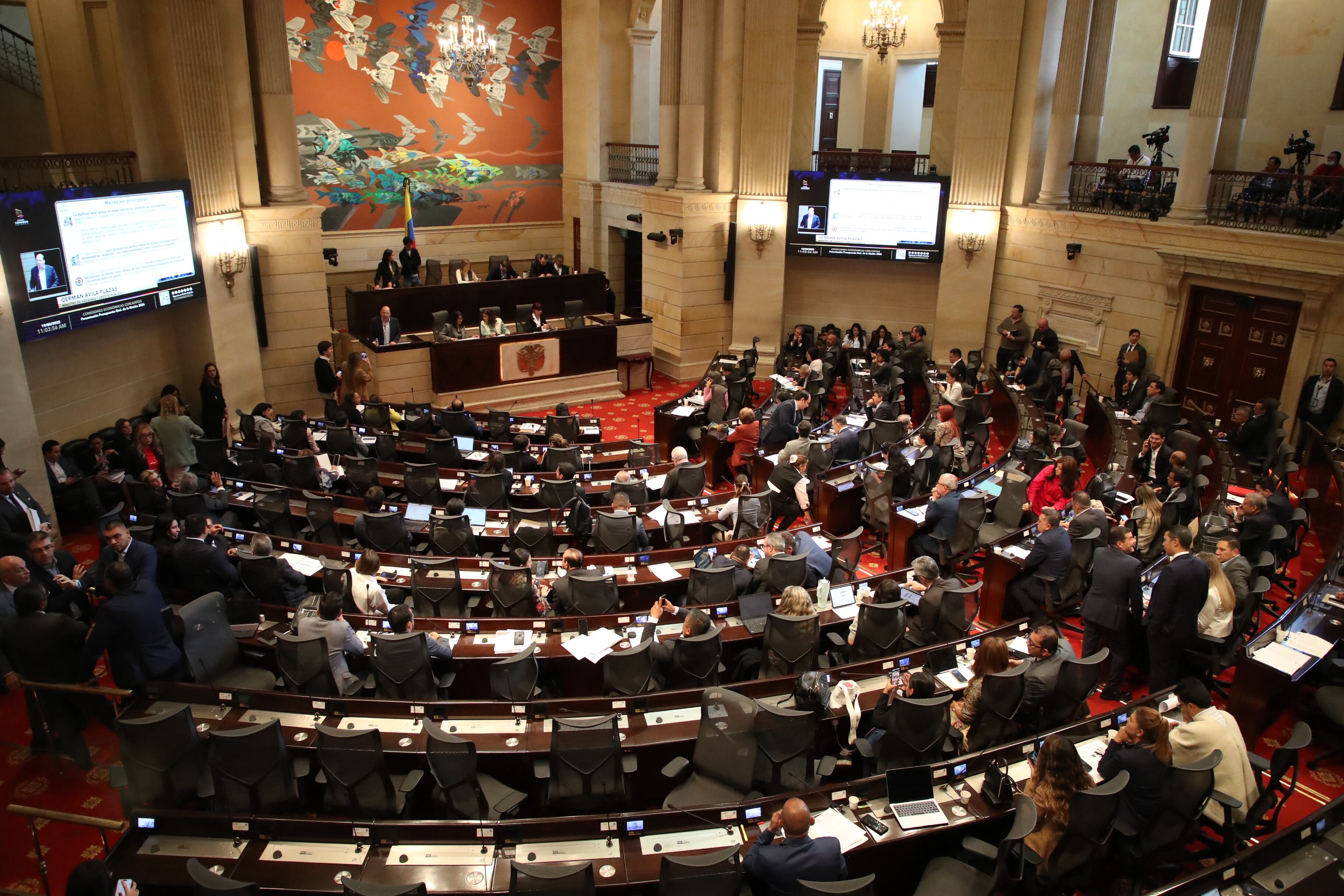 Debate sobre el Presupuesto General de la Nació para 2026  comisiones económicas conjuntas terceras y cuartas de Senado y Cámara