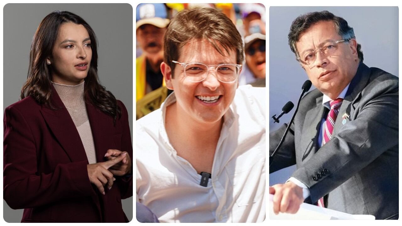 Andrea Petro, Miguel Uribe y Gustavo Petro.