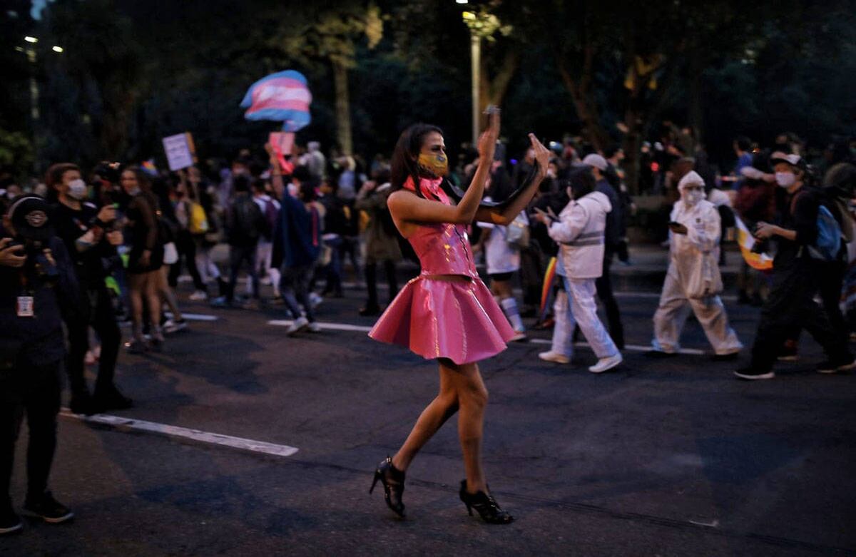 Protestaban contra la violencia hacia las personas trans. Esteban Vega/ SEMANA 