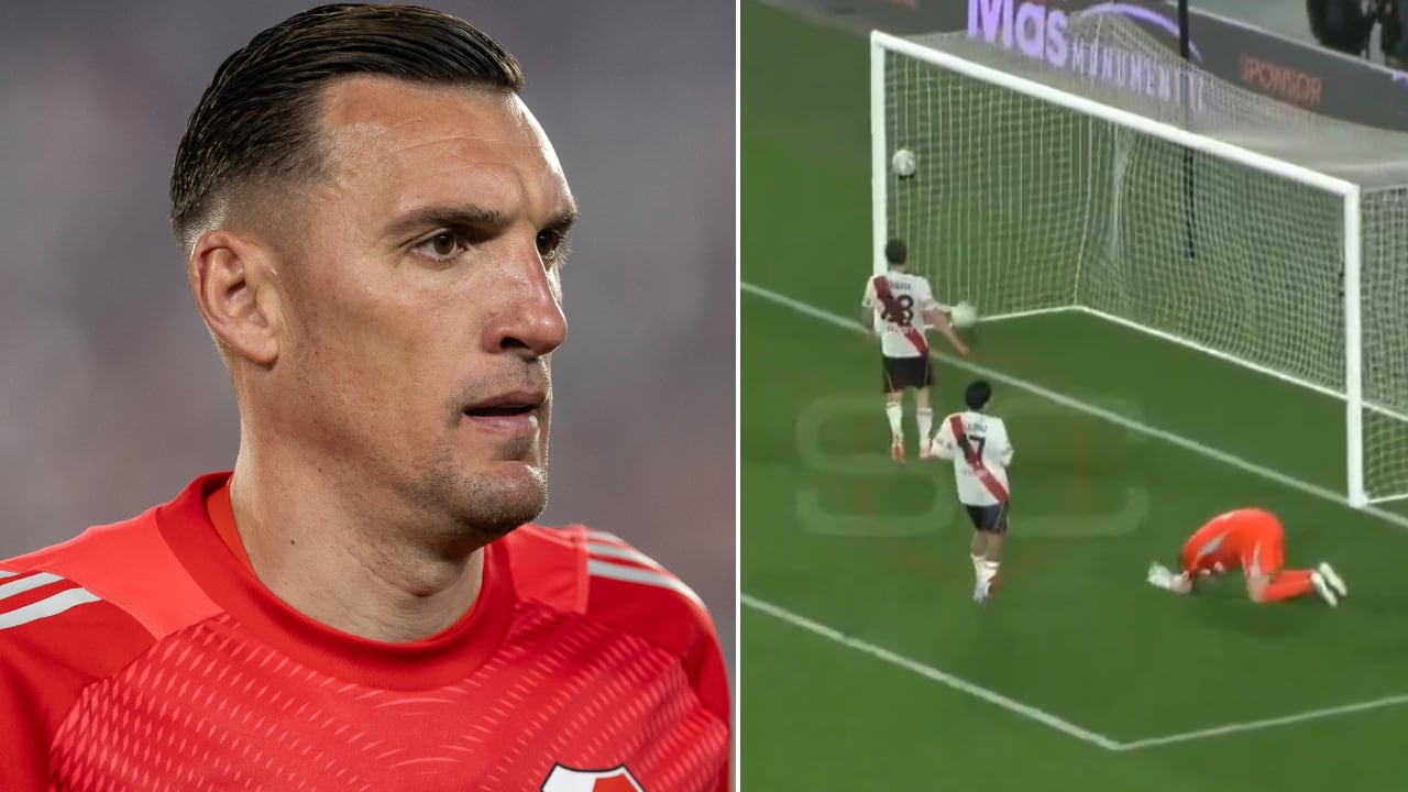 Franco Armani cometió un grosero error contra Sarmiento