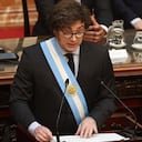 El presidente de Argentina, Javier Milei, habla durante la presentación de la propuesta de presupuesto para 2025 al Congreso en Buenos Aires el 15 de septiembre de 2024. (Foto de ALEJANDRO PAGNI / AFP)