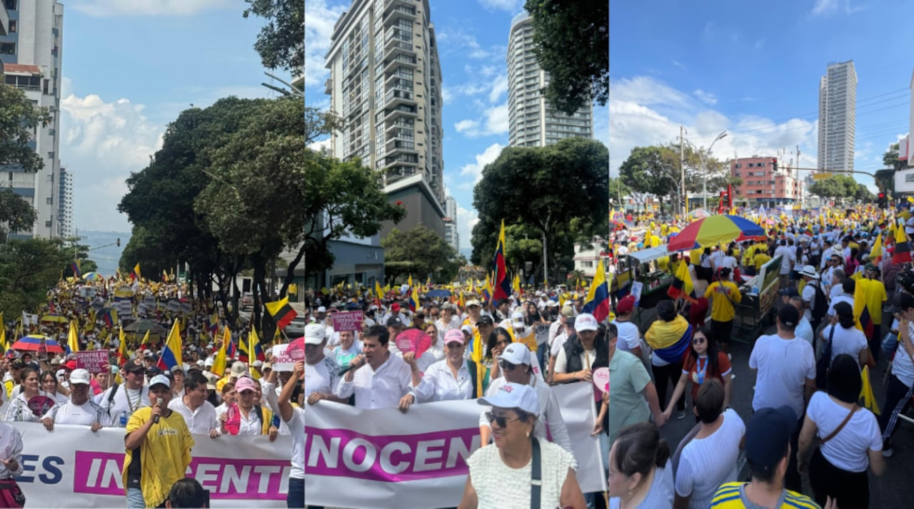 Movilización a favor de Álvaro Uribe en Bucaramanga.