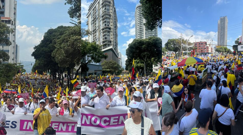 Movilización a favor de Álvaro Uribe en Bucaramanga.