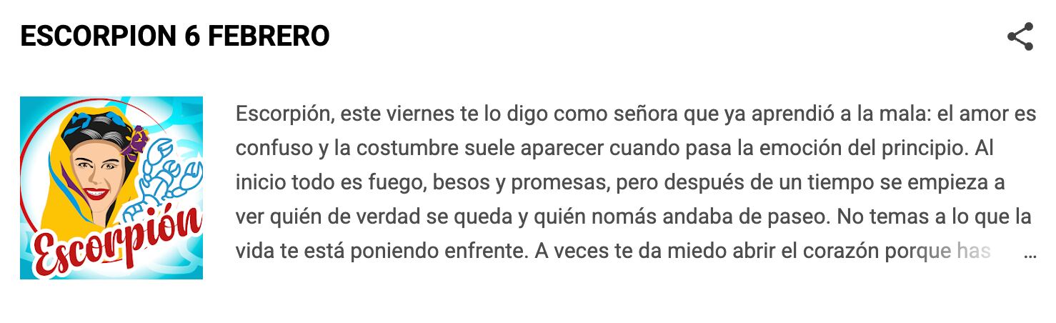 Horóscopo de Nana Calistar hoy para Escorpio