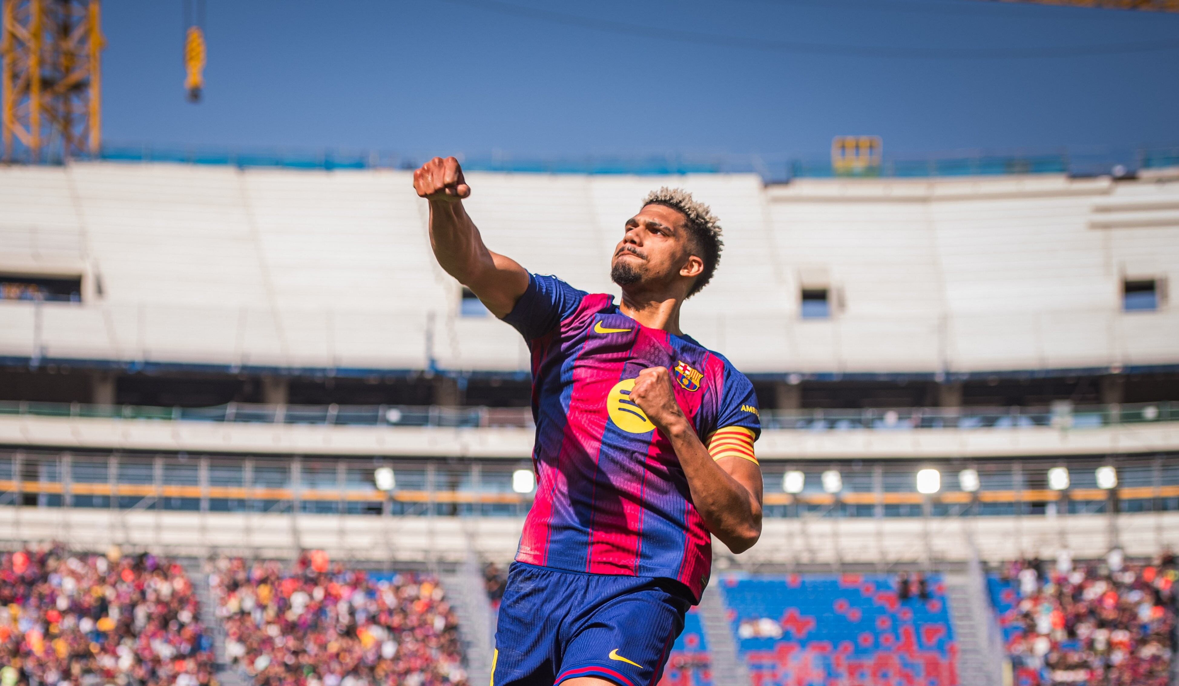 Ronald Araújo tras marcar el gol del triunfo del FC Barcelona.
