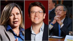 Luz Adriana Camargo, Miguel Uribe Turbay y Gustavo Petro.