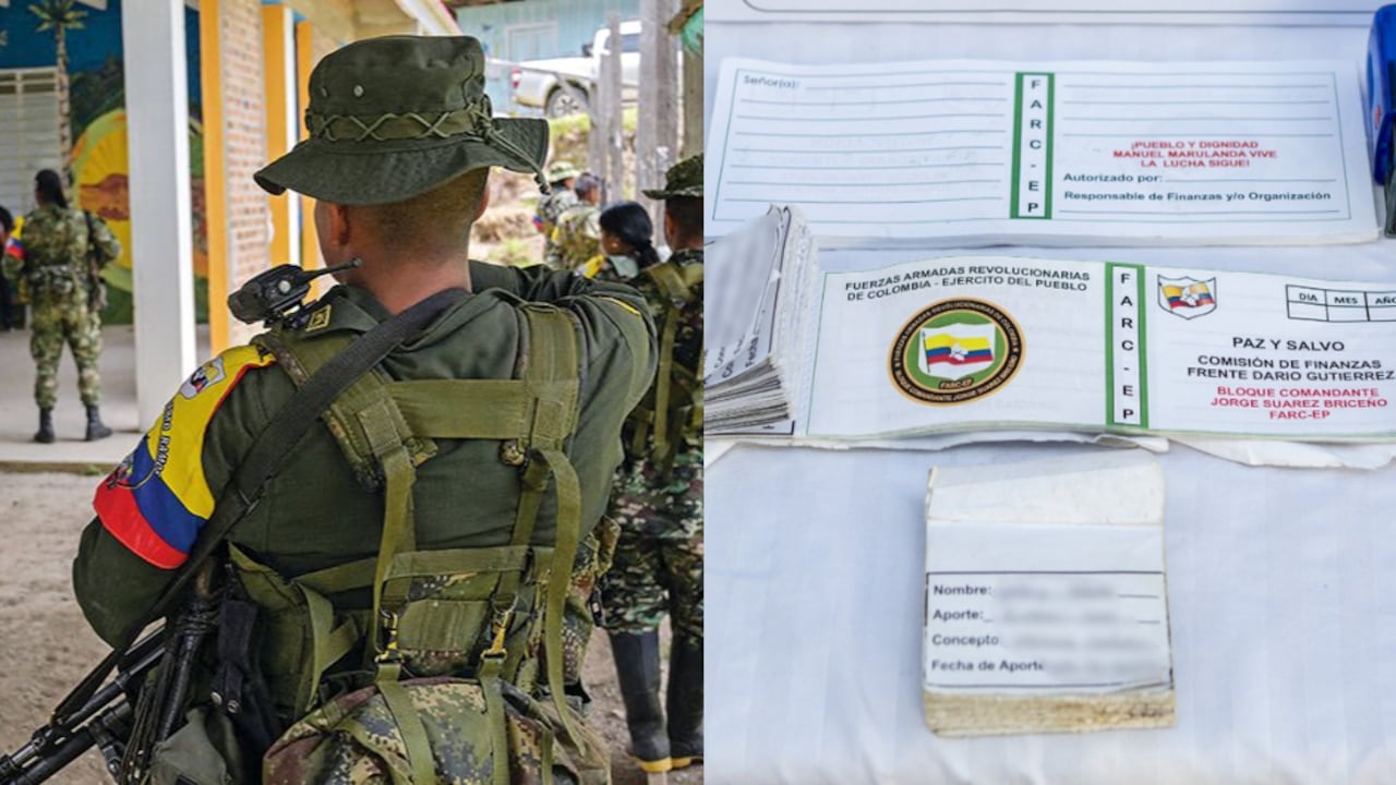 Talonarios de la extorsión de las disidencias de las Farc.