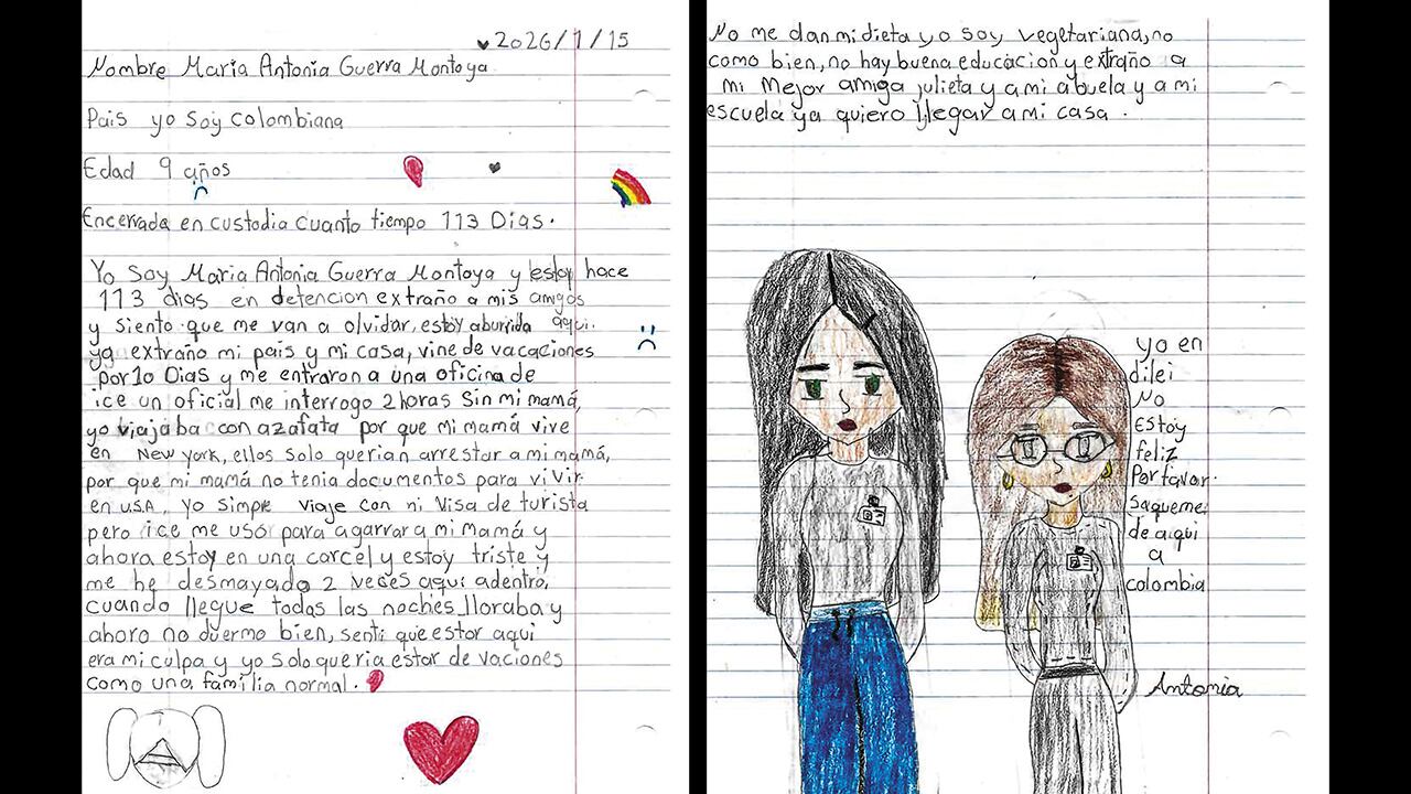  María Antonia dio a conocer una carta en la que narra su terrorífica experiencia dentro de los centros de detención del ICE en Estados Unidos junto con su madre. 