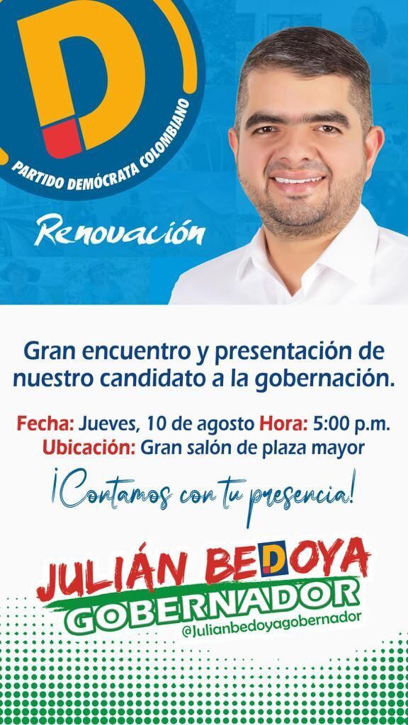 Imagen del lanzamiento de campaña de Julián Bedoya.