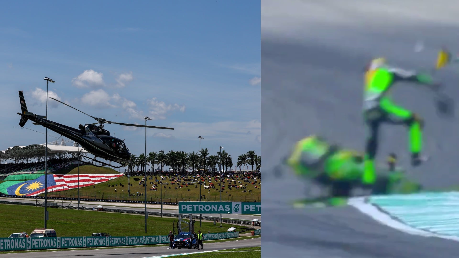 El accidente se dio en la vuelta de formación e involucró a los pilotos José Antonio Rueda y Noah Dettwiler