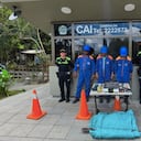 Los tres capturados en Bogotá.