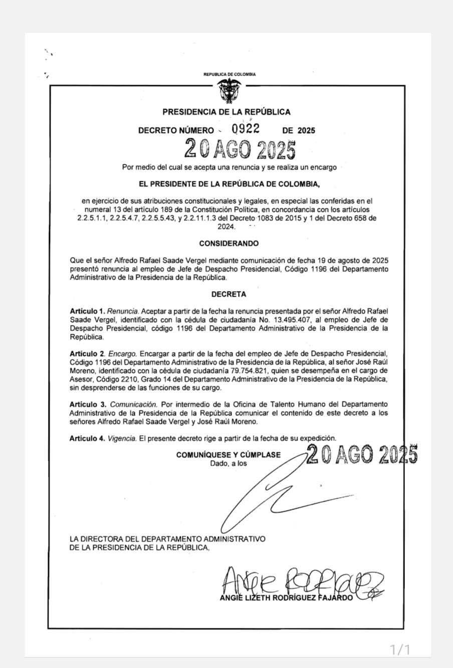 Decreto presidente Gustavo Petro