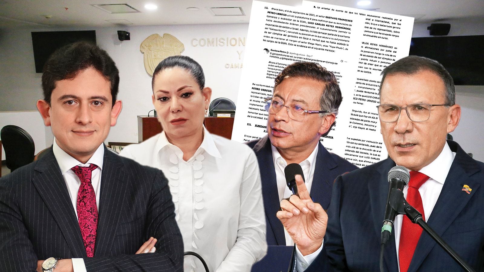 Luis Carlos Reyes denunció al presidente Gustavo Petro en la Comisión de Acusación. El caso lo lleva, como investigadora, la representante Gloria Arizabaleta, salpicada por supuestamente entregar hojas de vida para la Dian.