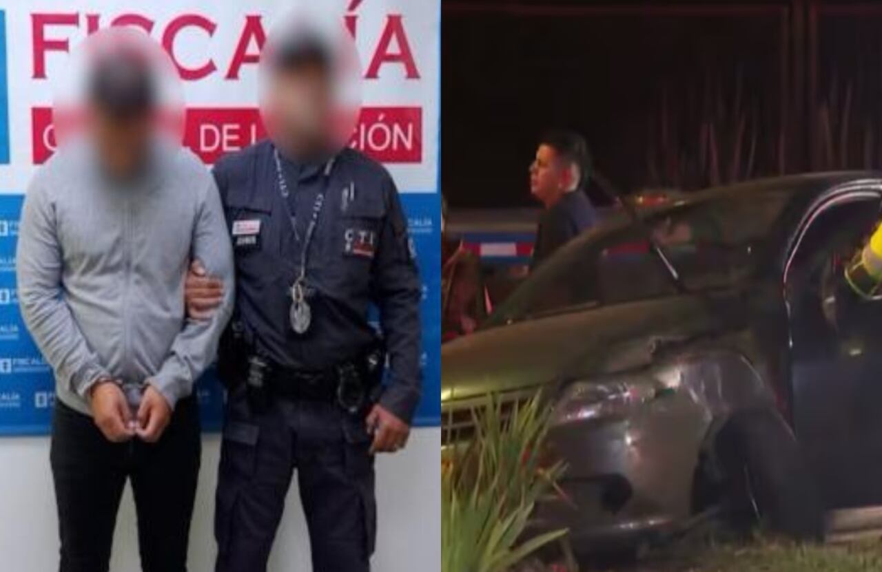 Este es el hombre señalado del crimen y el momento en el que las autoridades investigan en el carro.