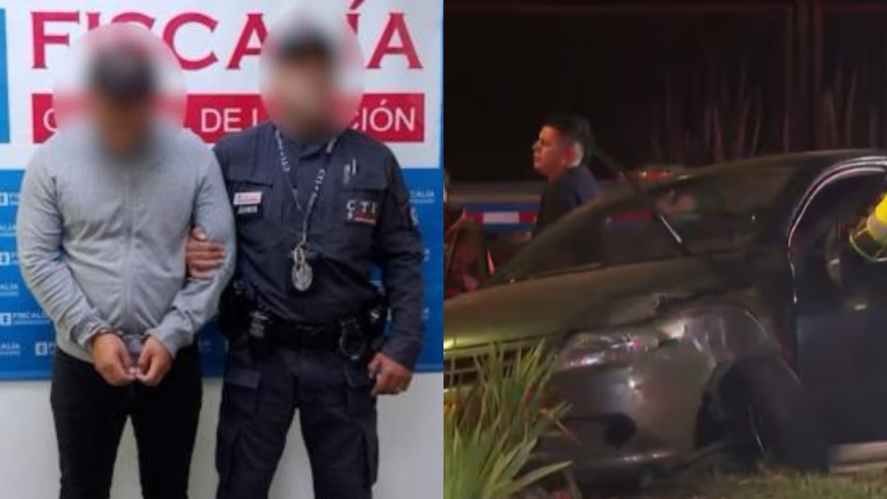 Este es el hombre señalado del crimen y el momento en el que las autoridades investigan en el carro.