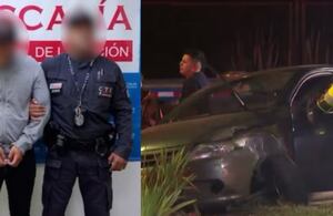 Este es el hombre señalado del crimen y el momento en el que las autoridades investigan en el carro.