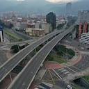 Glorieta de la calle 100 con Autopista norte, cuarentena obligatoria en Bogotá. Foto: Esteban Vega.