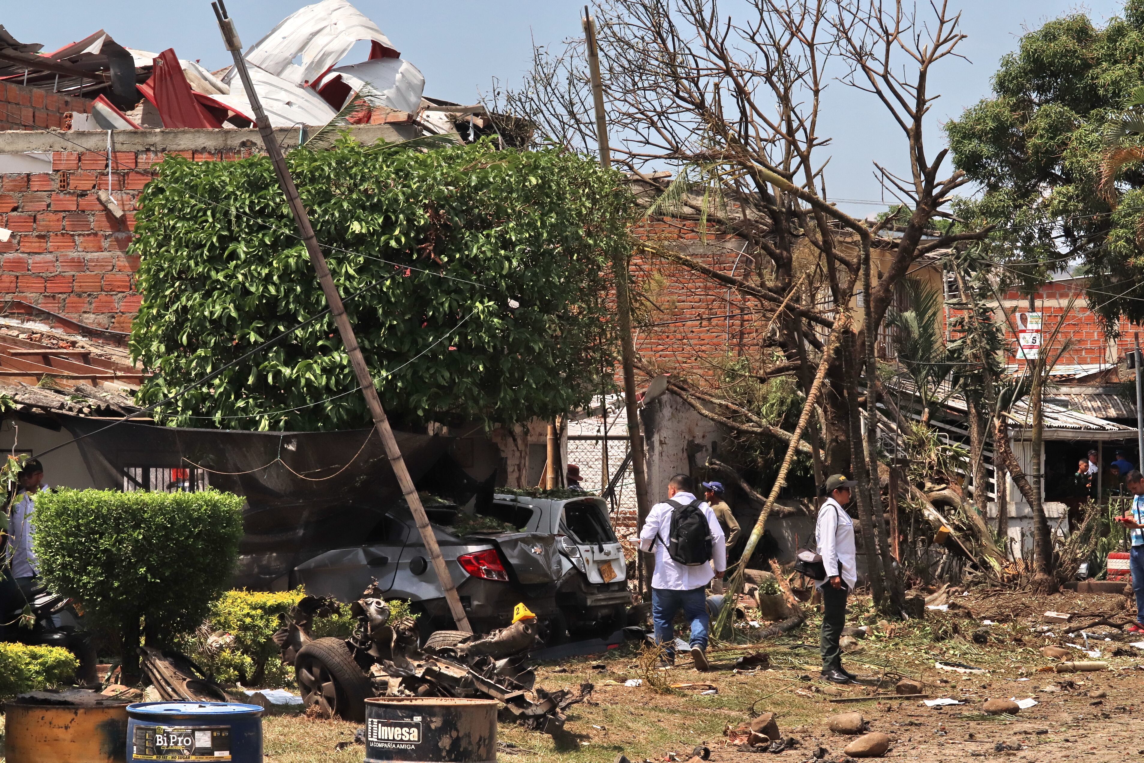 Atentado terrorista con carrobomba en Potrerito corregimiento de Jamundí Valle del Cauca
