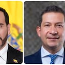 El presidente de la República, Abelardo De La Espriella, y el director de la Dian, Andrés Felipe Velásquez.