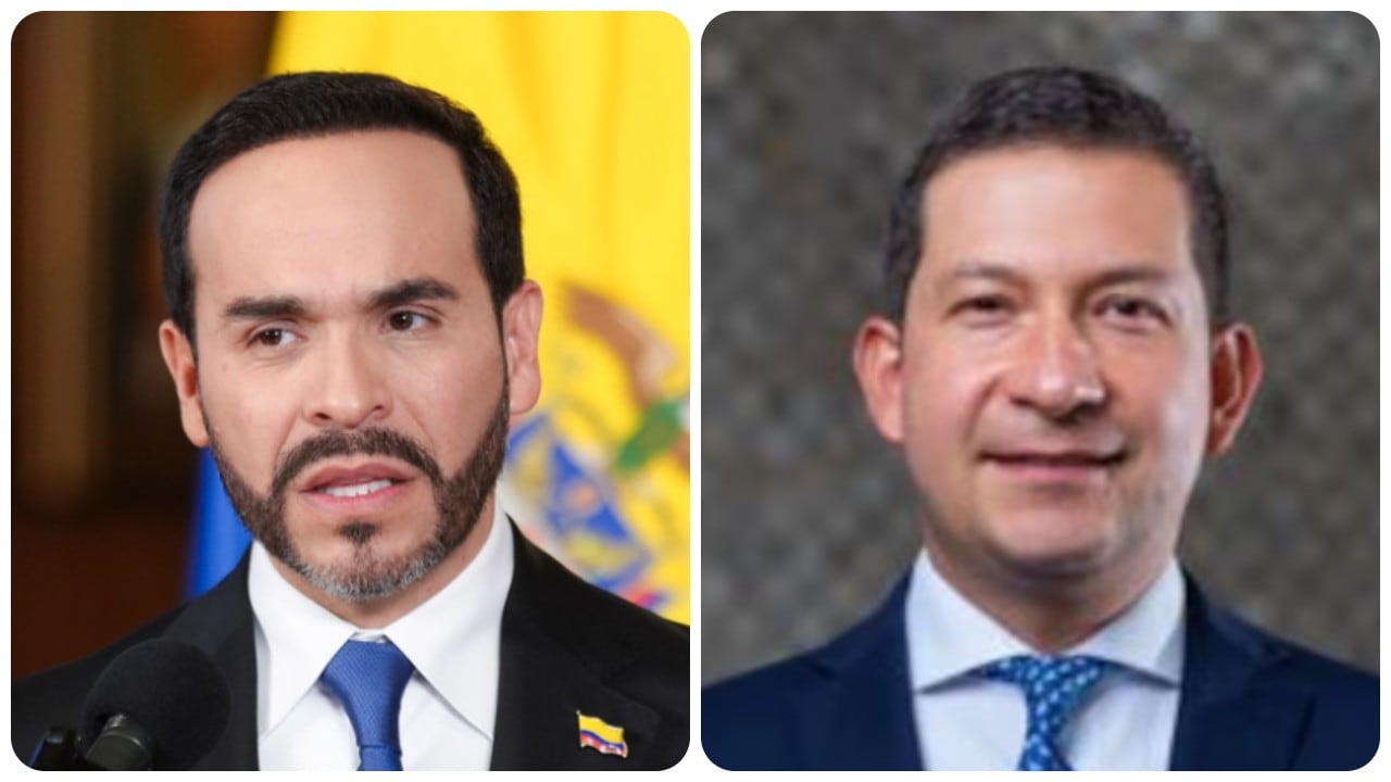 El presidente de la República, Abelardo De La Espriella, y el director de la Dian, Andrés Felipe Velásquez.