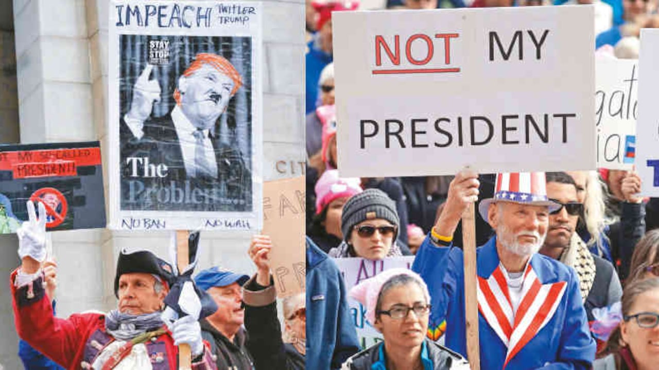 En 25 ciudades hubo manifestaciones contra Trump en el feriado del lunes pasado. Muchos piden su destitución inmediata.
