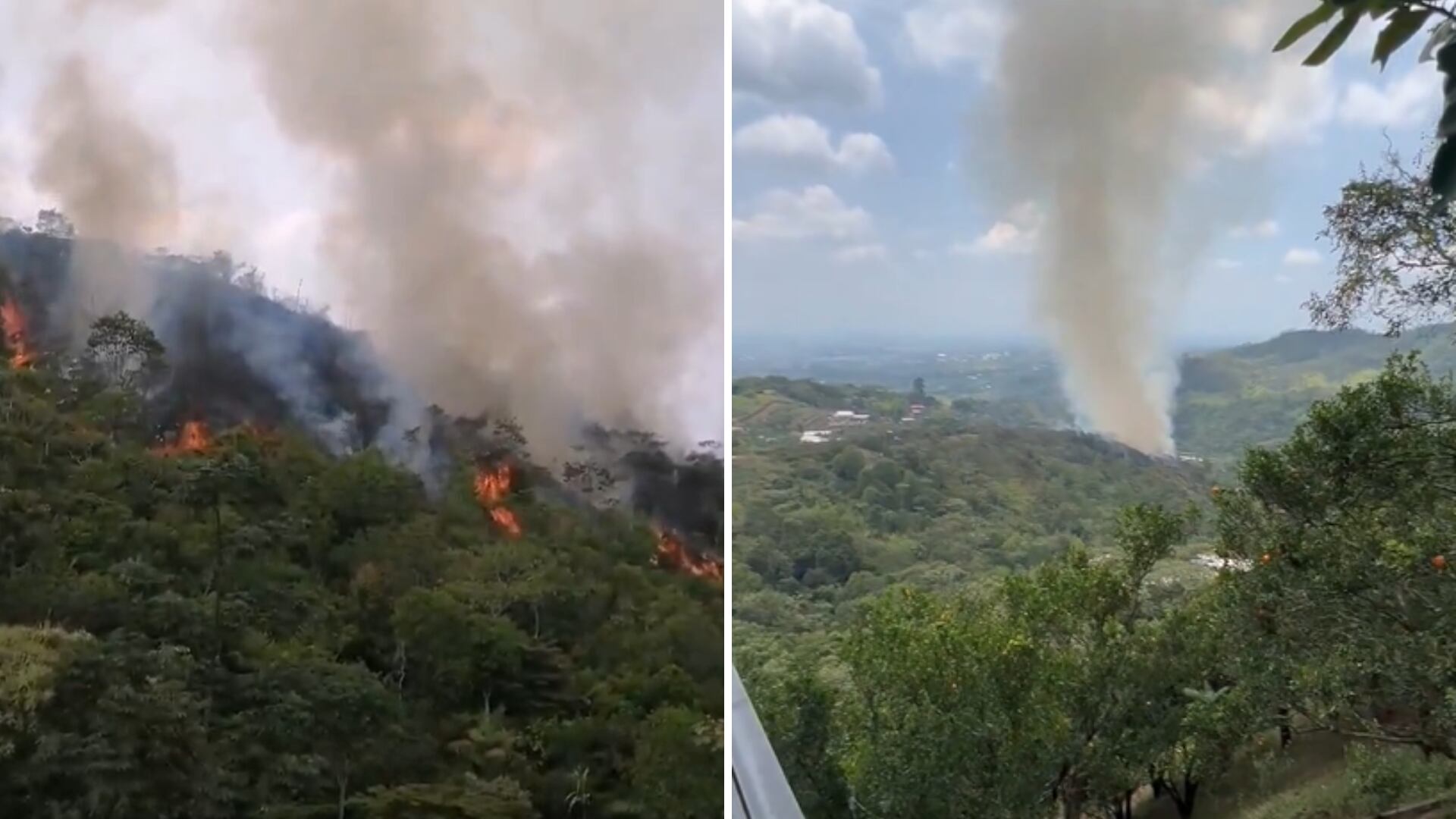 Las máquinas de bomberos no puede acceder a la zona por las condiciones del terreno.