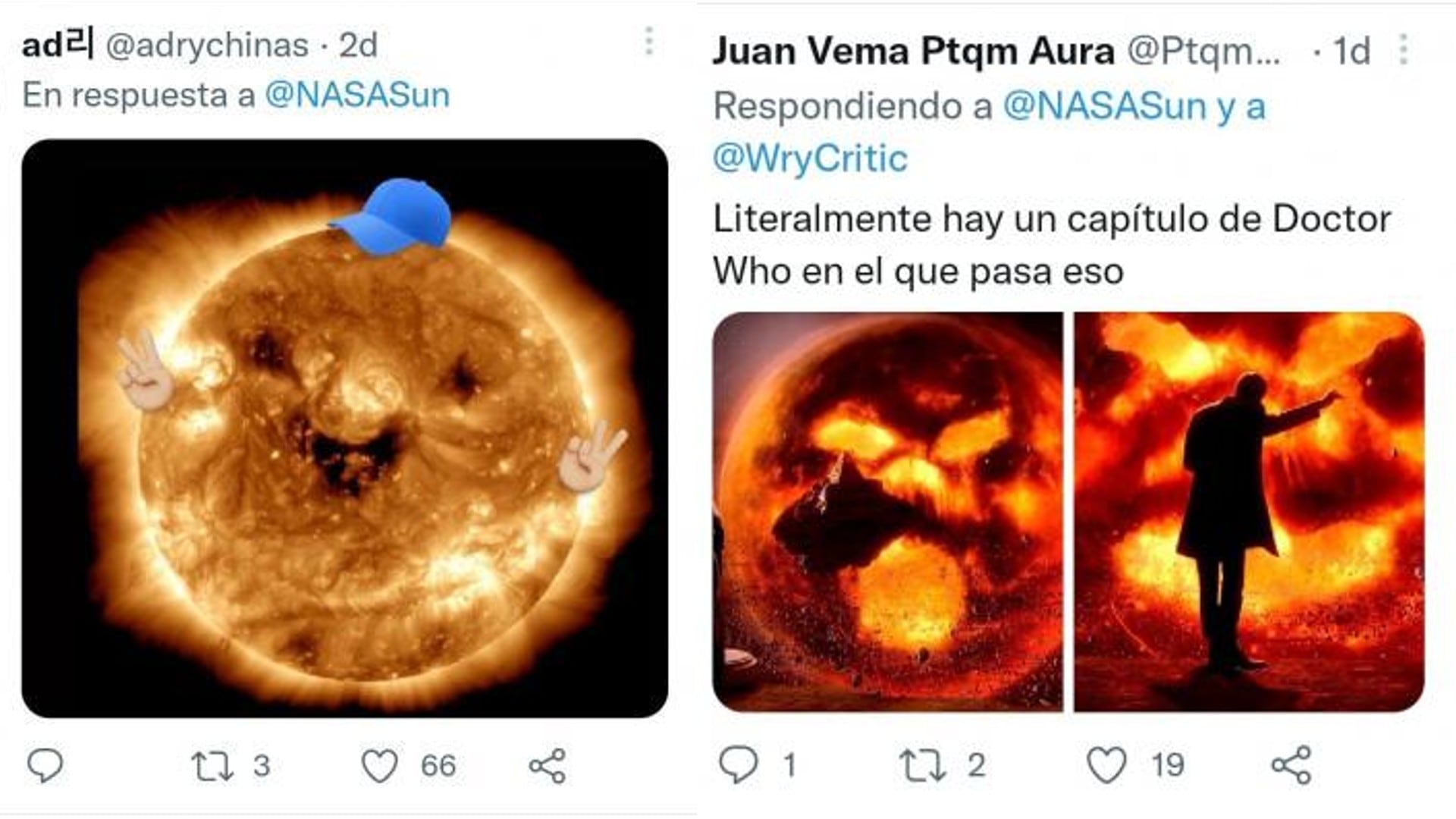 Reacciones de los usuarios en la red social.