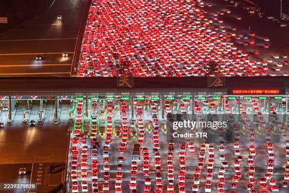 La semana de vacaciones para celebrar el Día Nacional de China, produjo más de un millón de viajes por carretera.