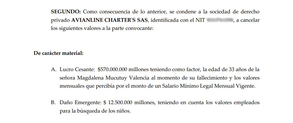 Documento con el que Manuel Ranoque pide conciliación con Avianline Charter’s SAS