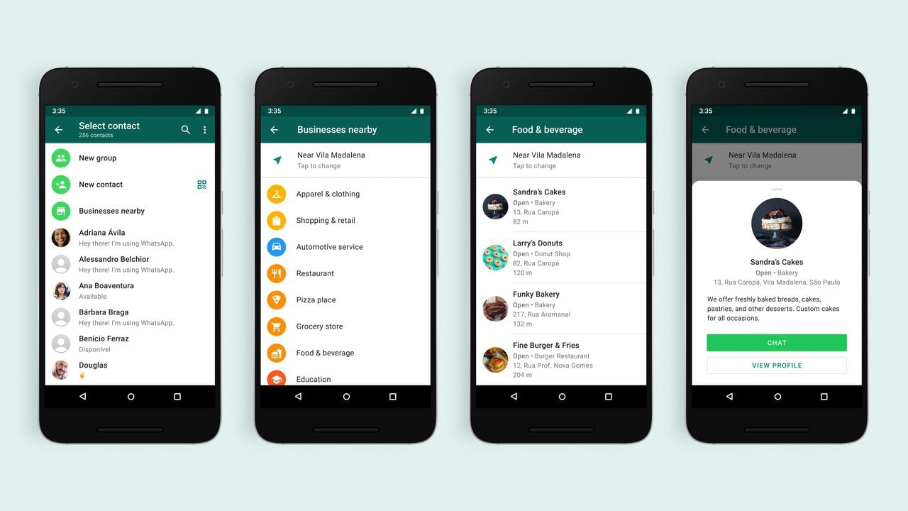 WhatsApp lanzará una nueva función para encontrar comercios cercanos.