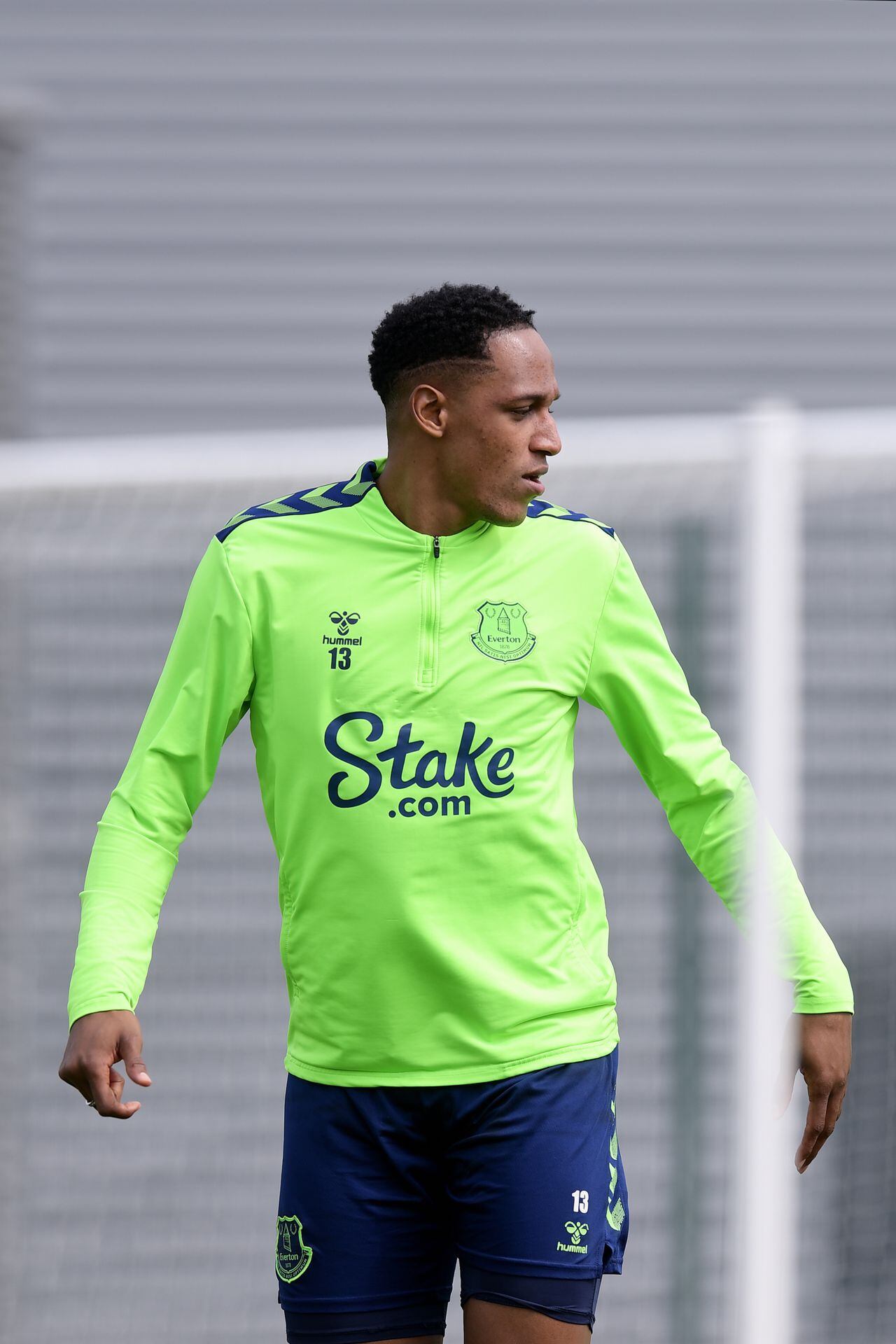 HALEWOOD, ENGLAND - MAY 18: (EXCLUSIVE COVERAGE) Yerry Mina during the Everton Training Session at Finch Farm on May 18, 2023 in Halewood, England.  (Photo by Tony McArdle/Everton FC via Getty Images)