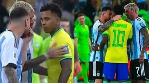 Messi confrontó a Rodrygo en el Brasil vs. Argentina