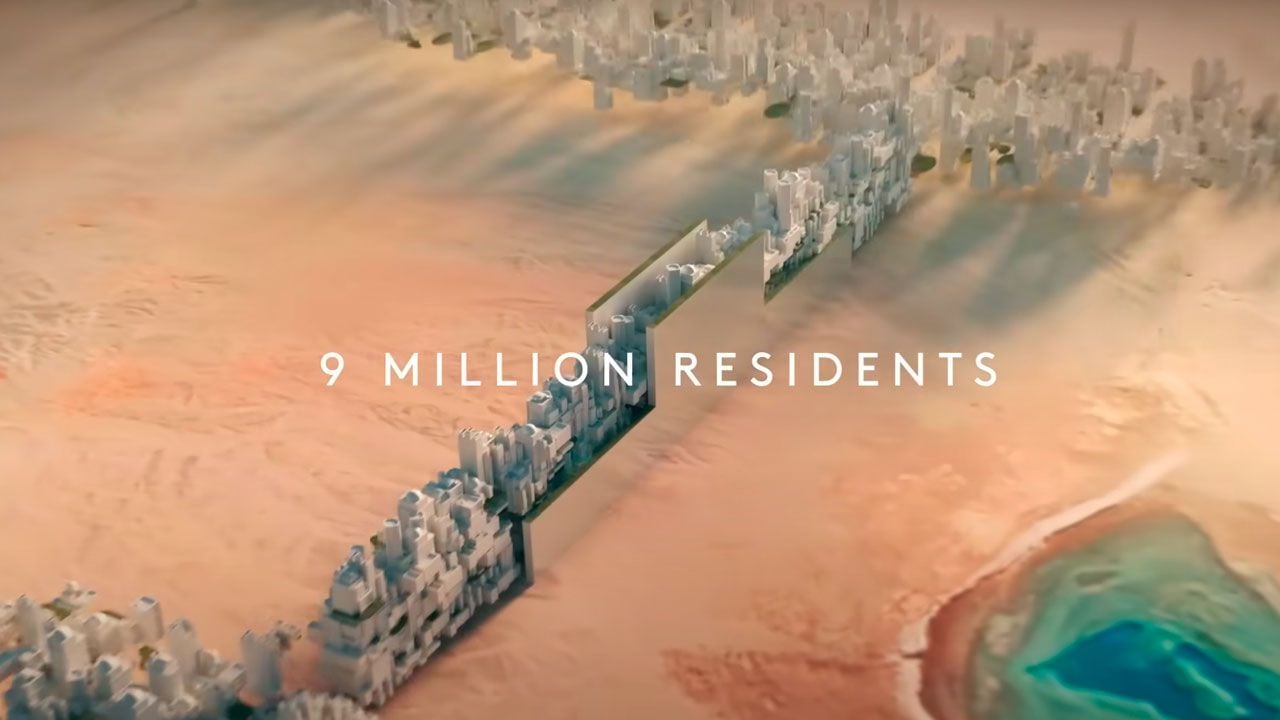 The Line es una ciudad futurista en el desierto que albergaría a 9 millones de personas.