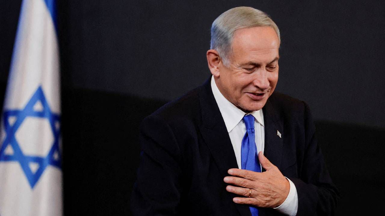 Benjamin Netanyahu durante las elecciones generales en Israel.