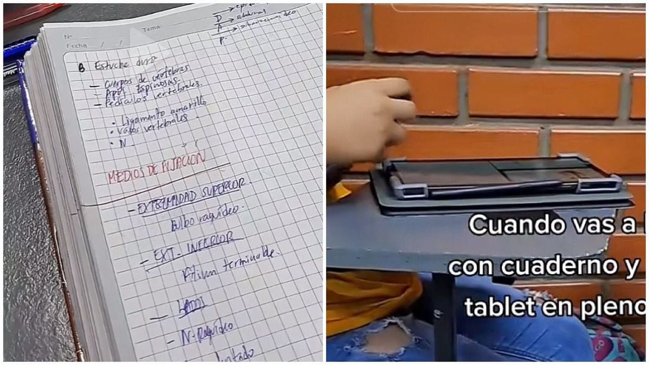 Cuaderno vs tablet