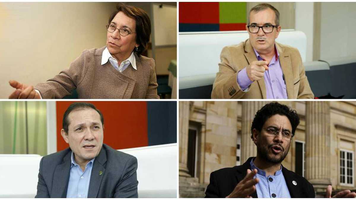 Los líderes opositores Aída Avella, Rodrigo Londoño, Anonio Sanguino e Iván Cepeda