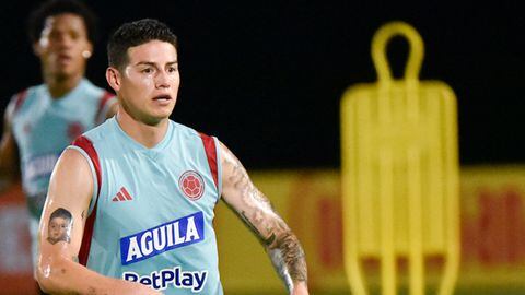 James Rodríguez entrenando en Barranquilla con la Selección Colombia