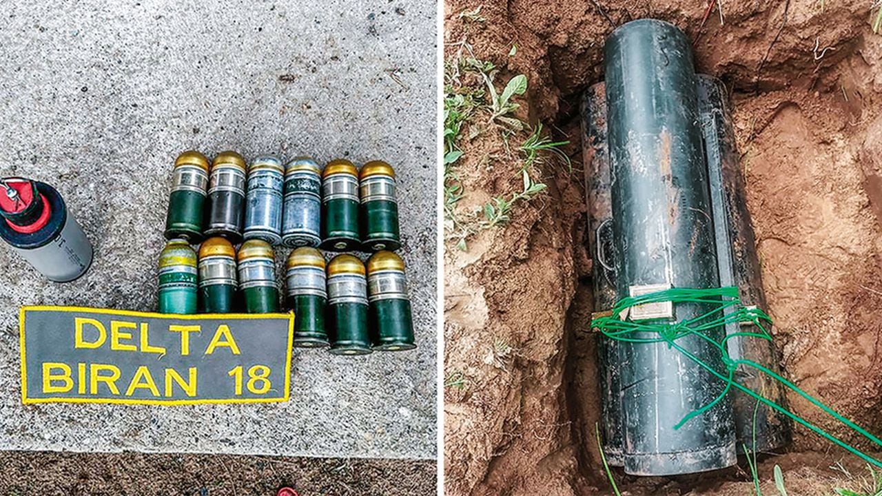    Estos son algunos de los elementos explosivos hallados en Arauca, donde hay una sangrienta guerra entre grupos armados residuales y el ELN. 