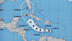 Cono de incertidumbre Depresión Tropical Nine. Fuente: NHC.NOAA.GOV
