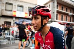 GUADARRAMA, SPAIN - 2023/09/16: Egan Bernal (Ineos Grenadiers) seen at the end of the stage 20 of the Spanish bicycle race La Vuelta. (Photo by Alberto Gardin/SOPA Images/LightRocket via Getty Images)