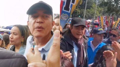 A pesar de las críticas, el candidato se presentó en las manifestaciones convocadas en Bogotá.