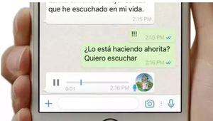 Interfaz de nota de audio de WhatsApp