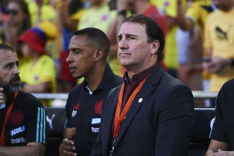 VALENCIA, SPAIN - JUNE 16: head coach Nestor Lorenzo of Colombia looks on prior to the International Friendly match between Colombia and Iraq at Estadio Mestalla on June 16, 2023 in Valencia, Spain. (Photo by Maria Jose Segovia/DeFodi Images via Getty Images)
