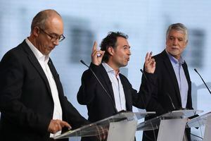 El debate candidatos Juan Carlos Echeverry, Federico Gutiérrez y Enrique Peñalosa - Foto Guillermo Torres